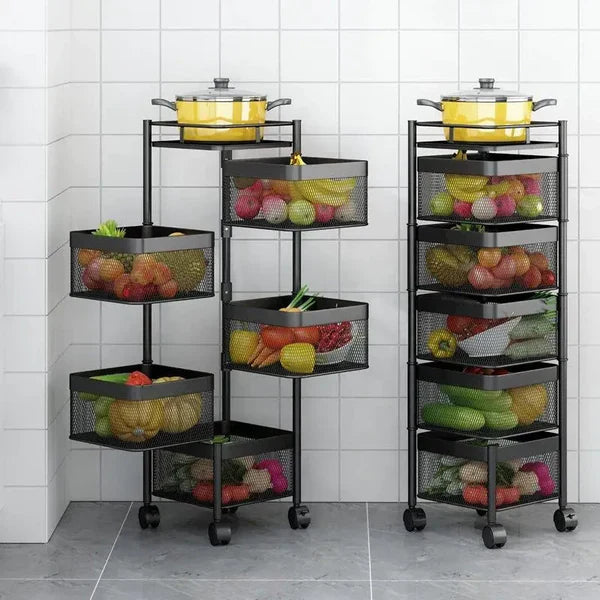 Premium Metal Utility Cart – Elegant Home & Kitchen Organizer