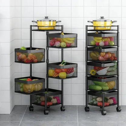 Premium Metal Utility Cart – Elegant Home & Kitchen Organizer