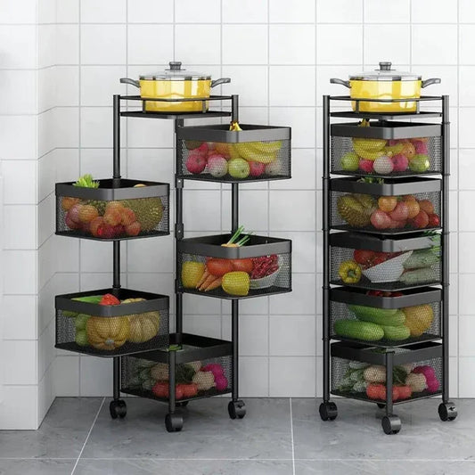 Premium Metal Utility Cart – Elegant Home & Kitchen Organizer