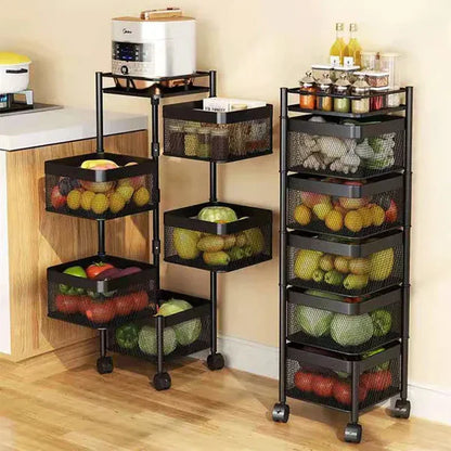 Premium Metal Utility Cart – Elegant Home & Kitchen Organizer