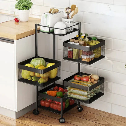 Premium Metal Utility Cart – Elegant Home & Kitchen Organizer