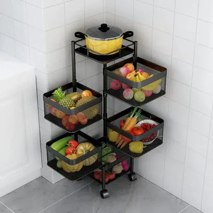 Premium Metal Utility Cart – Elegant Home & Kitchen Organizer