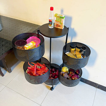 Premium Metal Utility Cart – Elegant Home & Kitchen Organizer