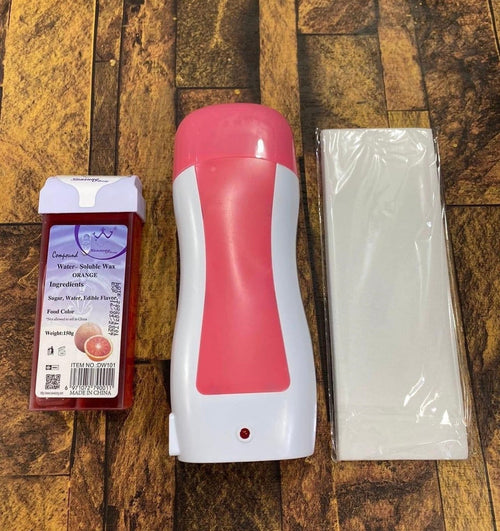 Pack of 3 Roll-On Wax Heater – Electric Hair Remover with Wax & Strips