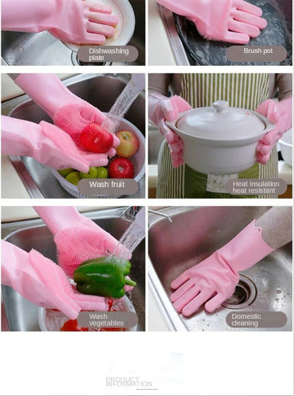 Scrubber Silicone Cleaning Gloves