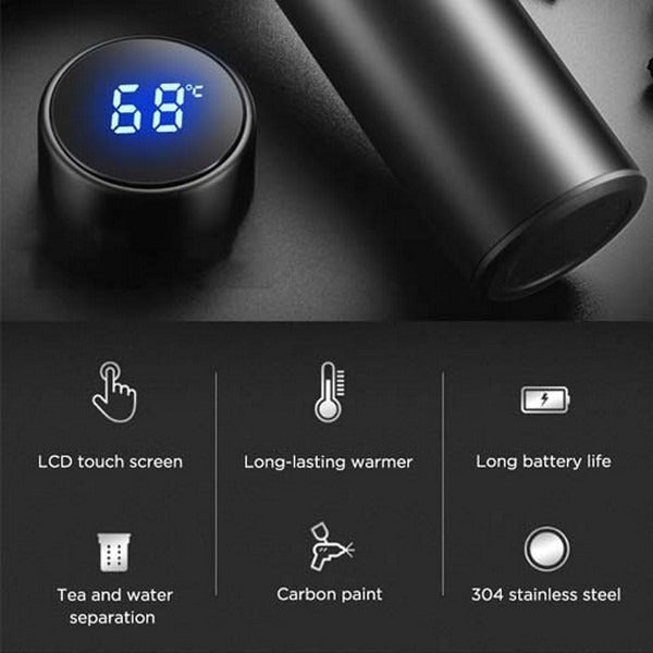 500ML LED Temperature Bottle – Digital Smart Water Thermos