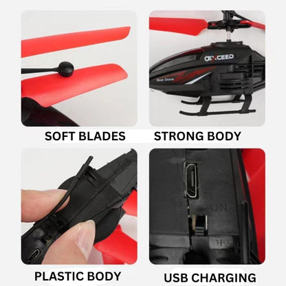 Hand Sensor RC Helicopter – 2-in-1 Flying Toy with LED Lights
