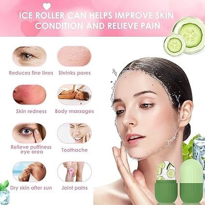 Silicon Ice Face Roller – Reusable Facial Massager to Reduce Puffiness
