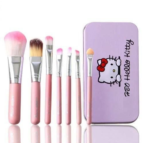 Hello Kitty Professional Makeup Brushes Set 07 Pcs With Box Pink Color
