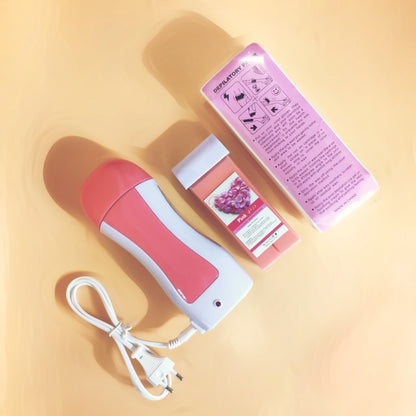 Pack of 3 Roll-On Wax Heater – Electric Hair Remover with Wax & Strips
